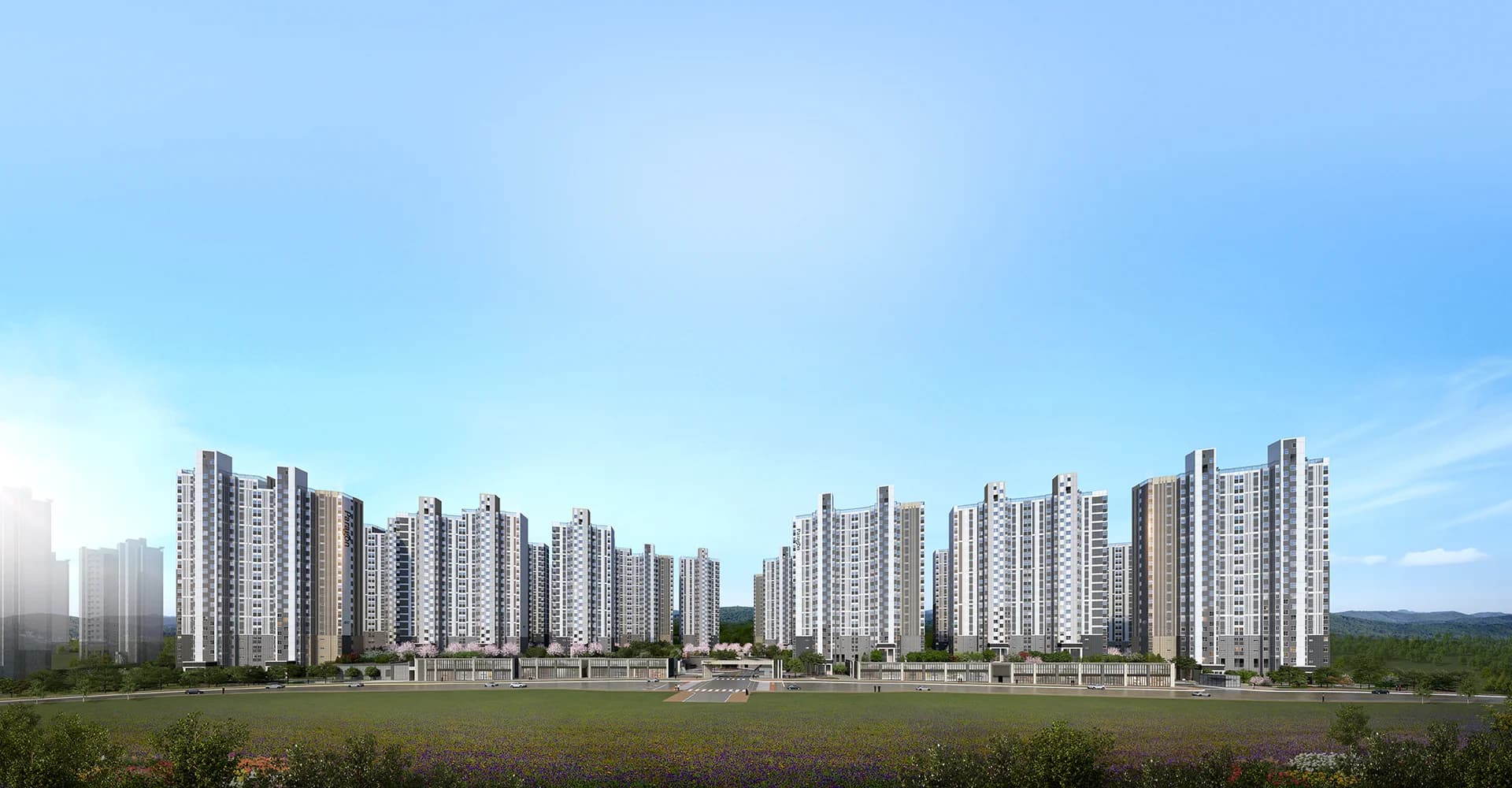 동탄파라곤3차 단지 조감도 - 동탄2신도시 신주거문화타운 1,247세대 대단지